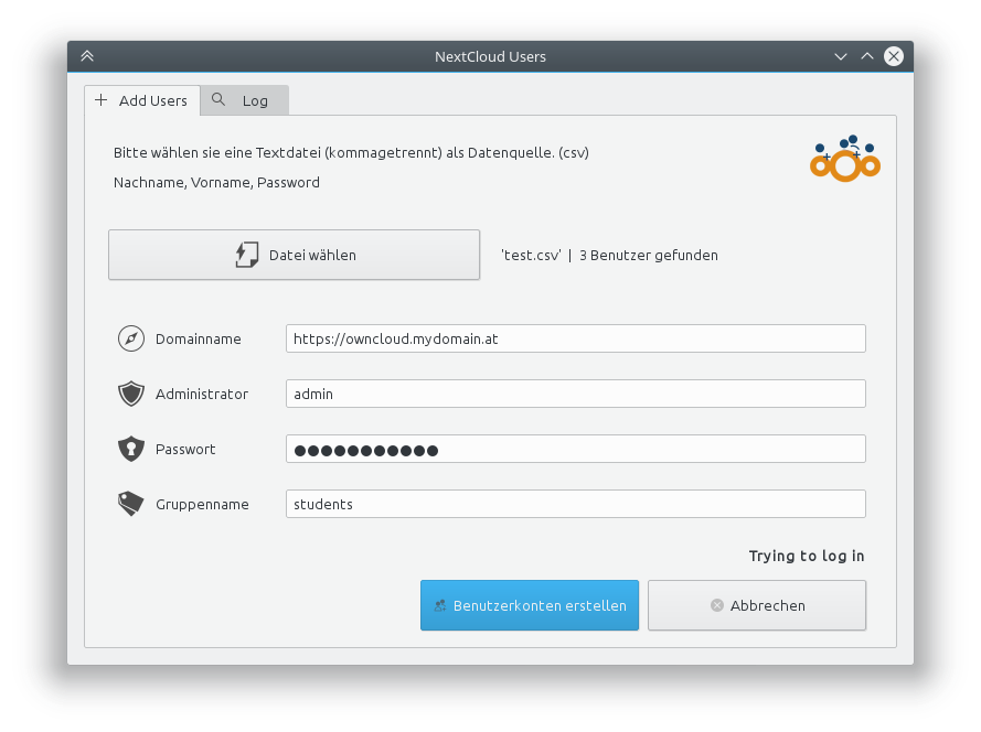 LiFE Nextcloud Users Screenshot